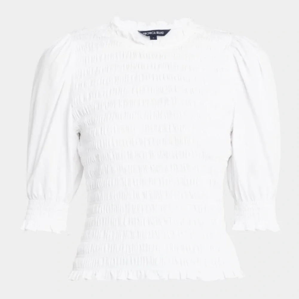Veronica Beard Langston Smocked Top - Picture 5 of 7